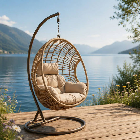 Rattan Hanging Egg Chair with Stand