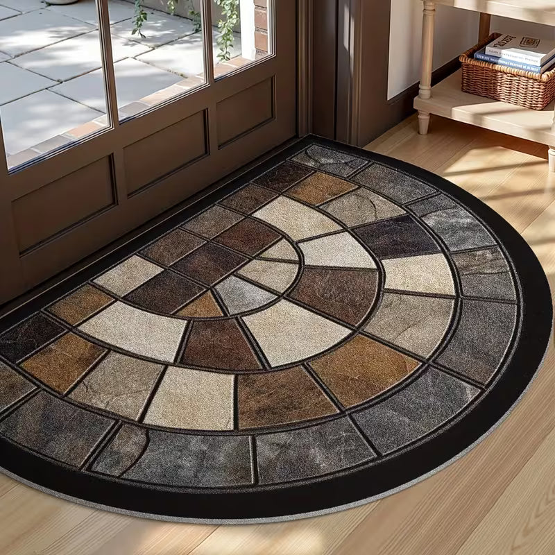 Stone-Look Semicircle Doormat