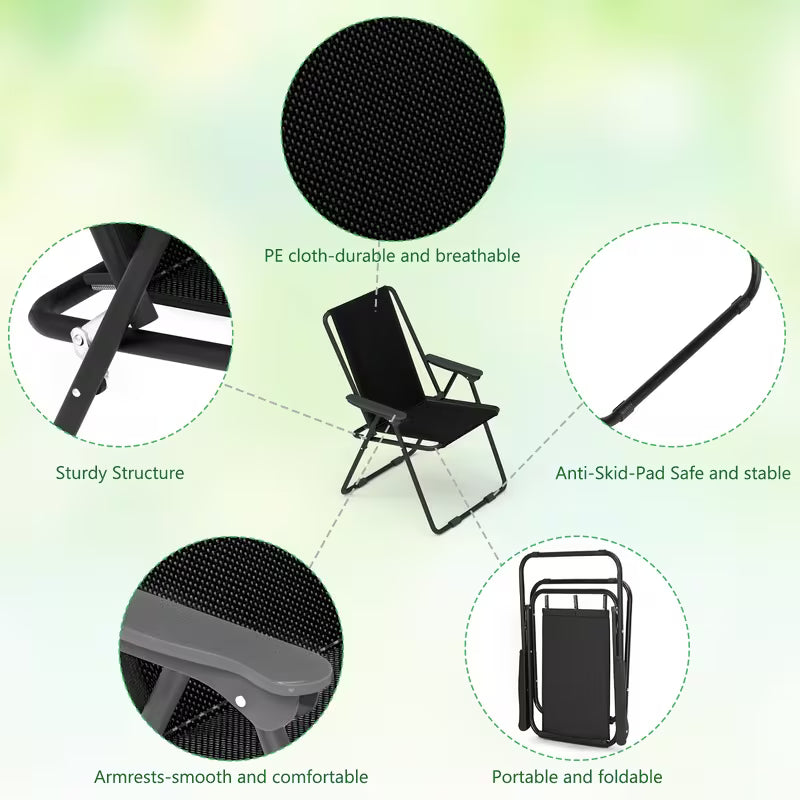 Folding High-Back Beach Chair