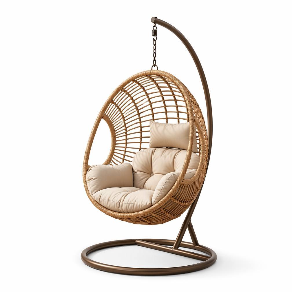 Rattan Hanging Egg Chair with Stand