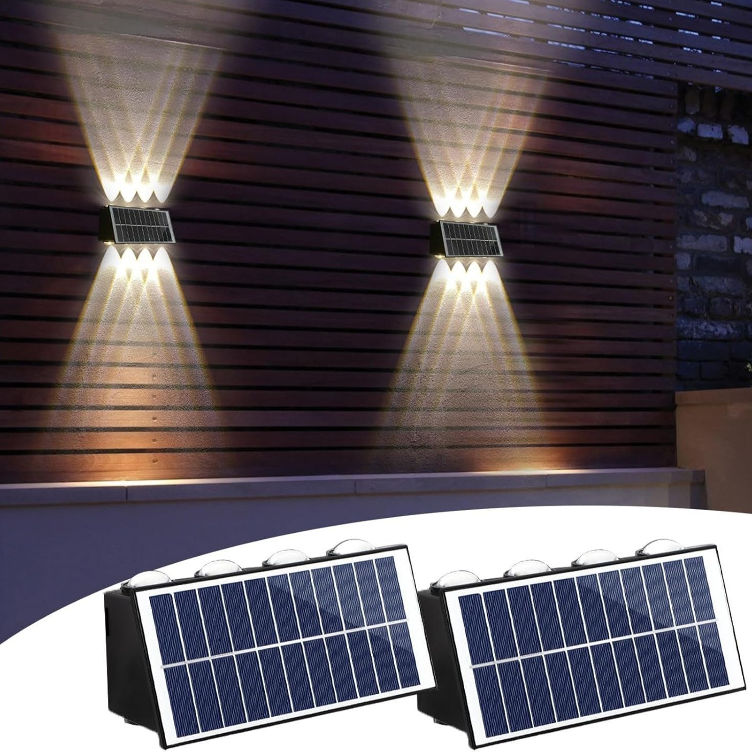 Solar Up & Down Wall Light — Set of 2