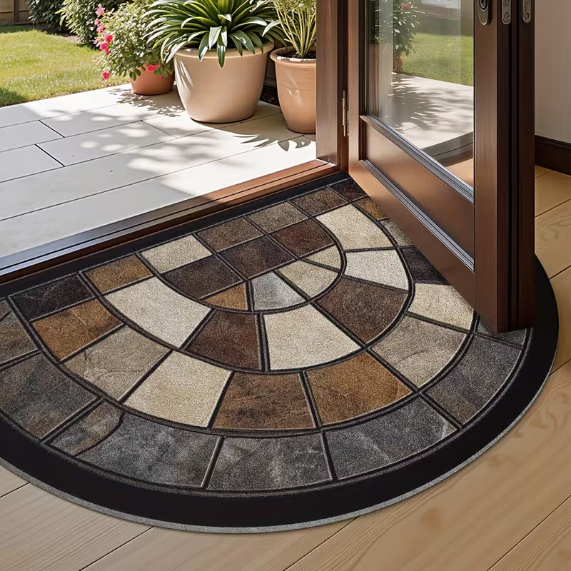 Stone-Look Semicircle Doormat